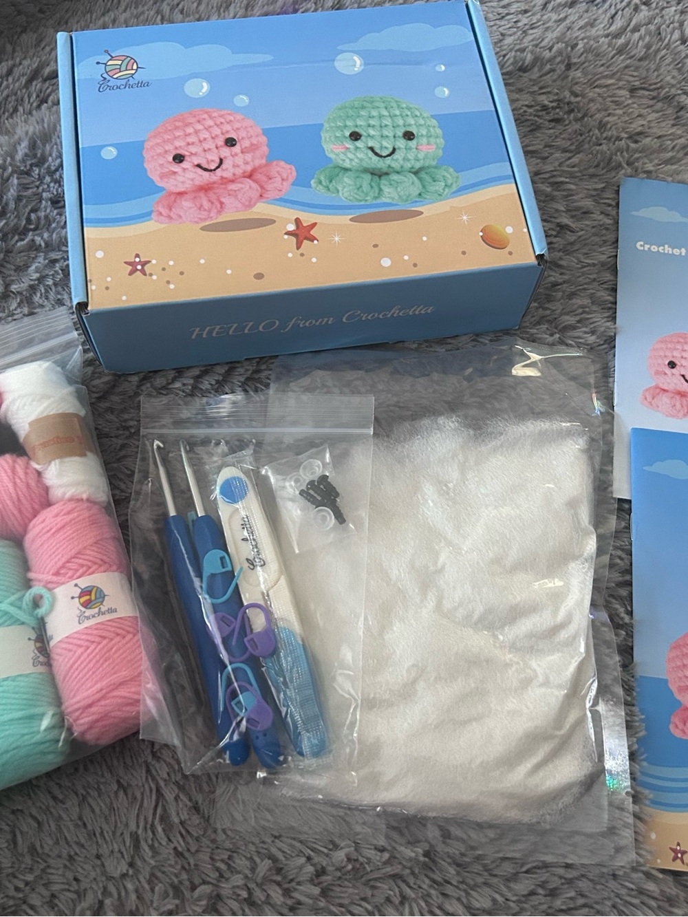 Plush Octopus Crochet Kit - Beginners, Craft, Summer, Vacation